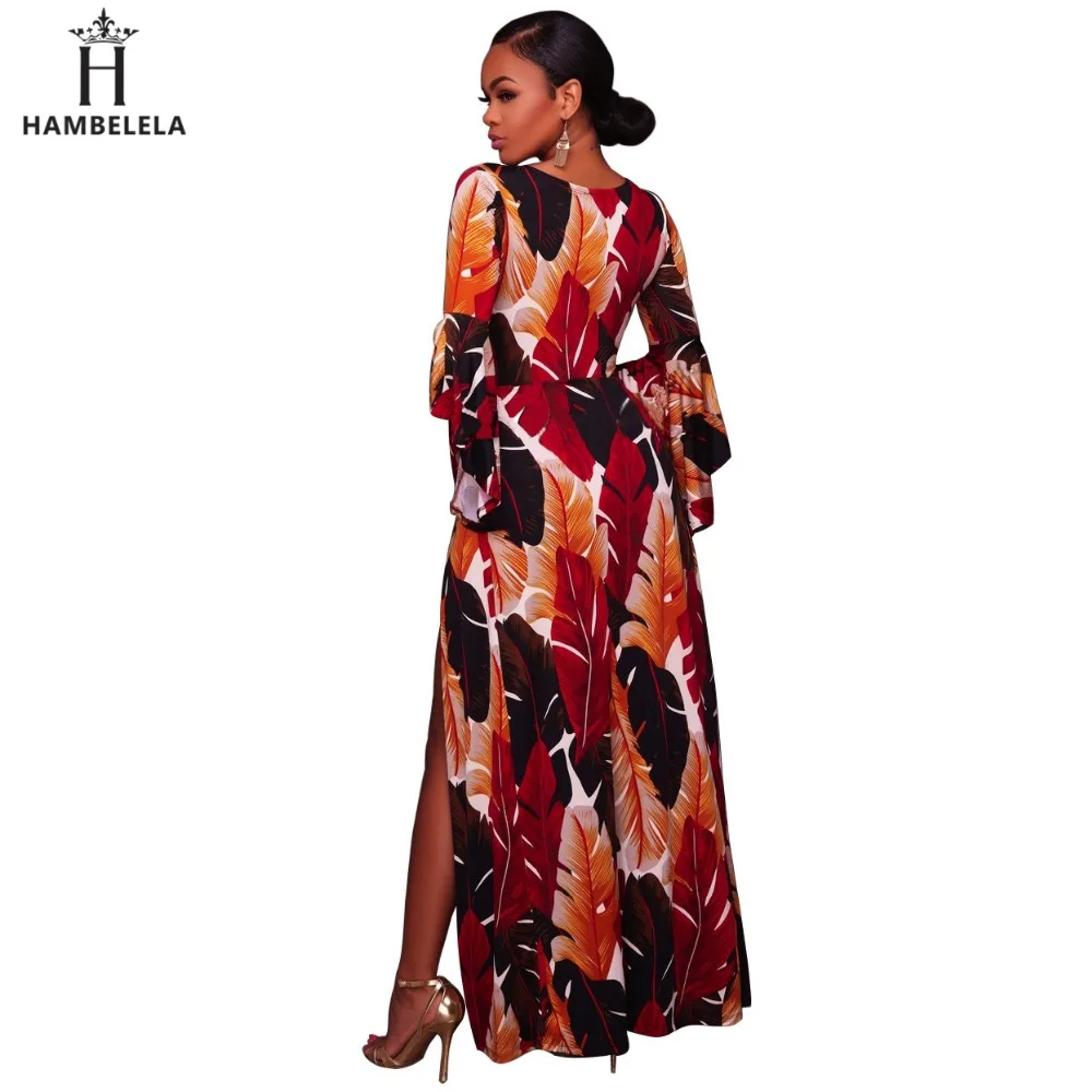 Hambelela New Arrival Women Dress Party Body Combinaison Sexy Floral Prints Split Long Dress Romper Shorts Autumn Maxi Dress (5)