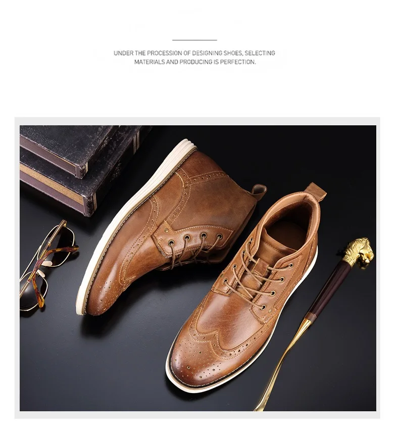 Новейший бренд; мужские туфли-оксфорды из кожи с натуральным лицевым покрытием; британский стиль; Ретро; ботинки «Челси» с резным узором; официальная мужская модельная обувь; большой размер 51