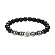 JAAFAR черный камень из натуральной лавы жемчуг браслеты Будда Браслеты Женские браслеты ювелирные изделия турецкие мужские ювелирные изделия AS431