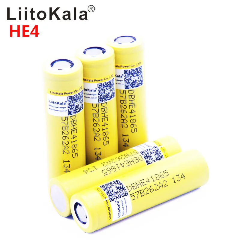 Литий-ионный аккумулятор LiitoKala HE4 18650 3 6 В 2500 мА · ч максимальная мощность 20 А 35 для