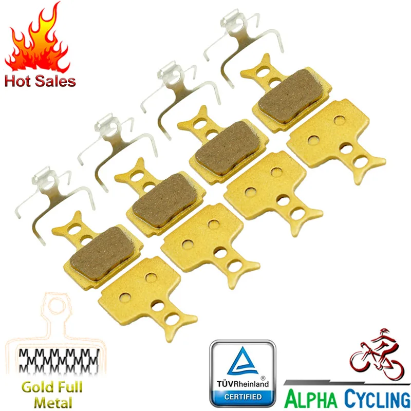 Велосипедные дисковые Тормозные колодки для Formula RR1, R1R, R1, RO, RX, T1, Mega Disc Brake, Gold Full Metal, 4 пары - Цвет: Gold Full metal