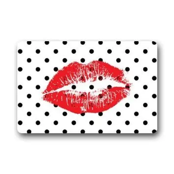 Sexy Red Lips Kiss Art Doormats Entrance Mat Floor Mat Door Mat
