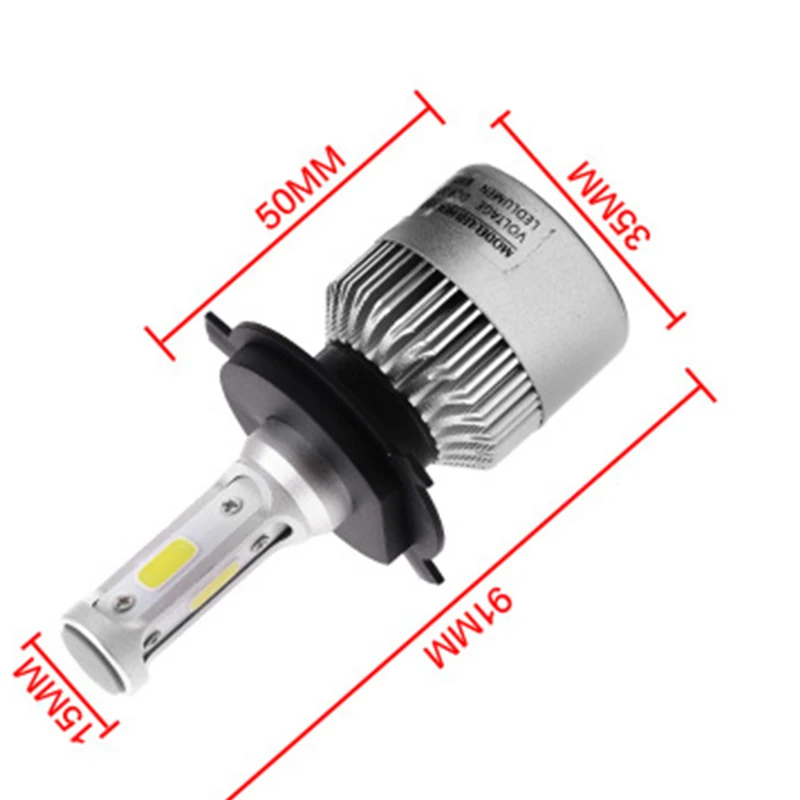 Светодиодные фары 72 Вт автомобильная лампа H7 LED H1 H3 H27 H11 HB3 HB4 H4 H13 9004 9007 алюминиевый