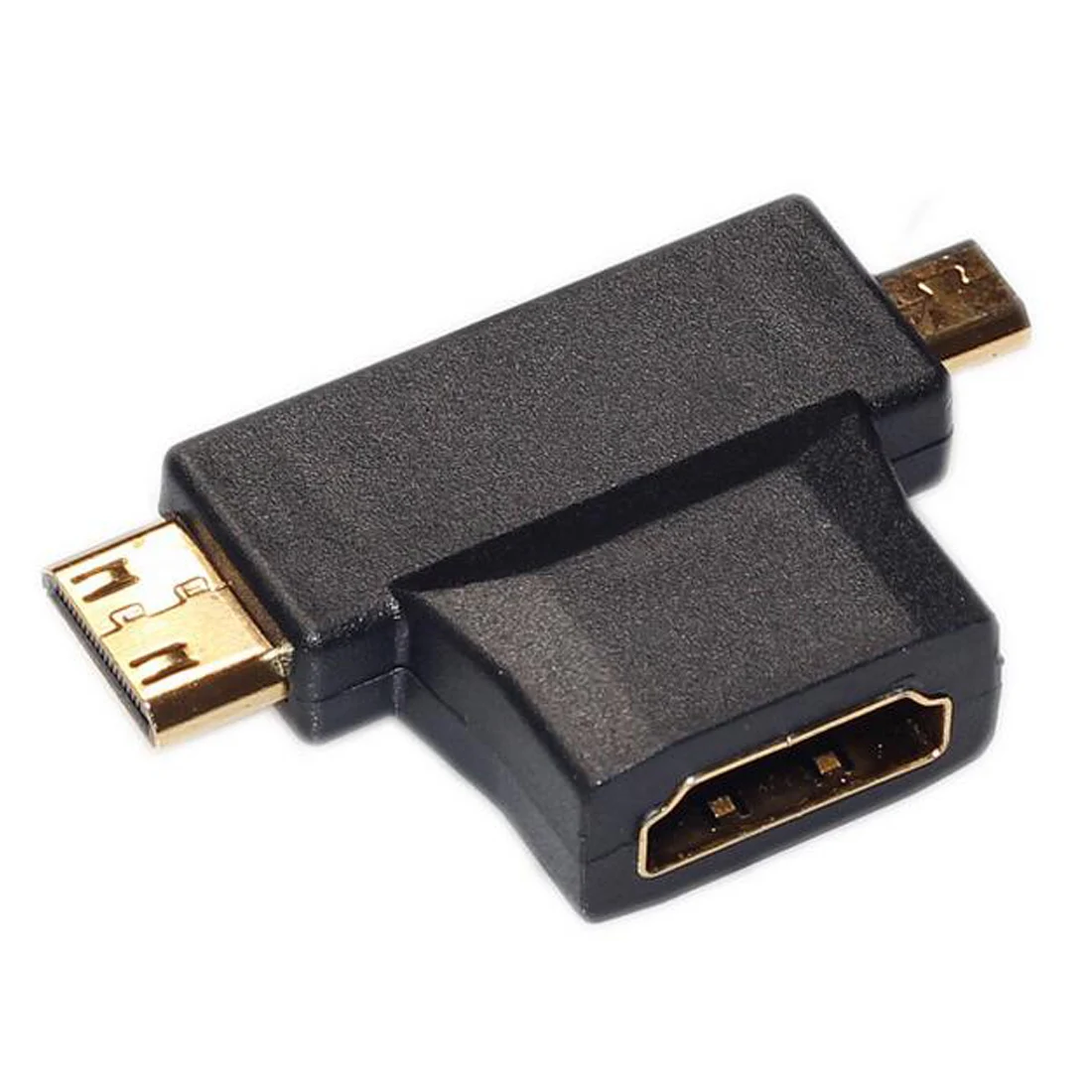 Высокое качество 3 в 1 HDMI Женский к Mini HDMI Мужской+ Micro HDMI Мужской адаптер Т-образная форма конвертер для HDTV 1080 P Hdmi 100 шт./лот