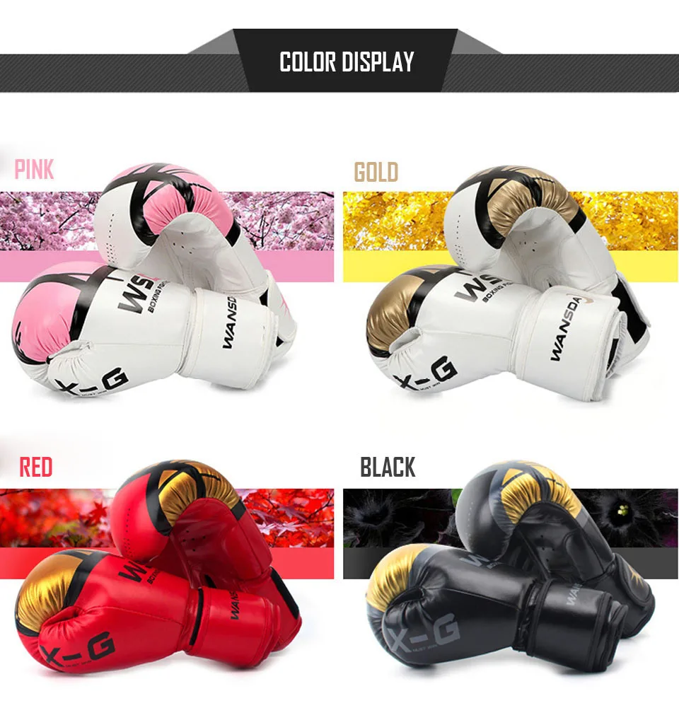 boxe couro mma muay 6-12 oz thai