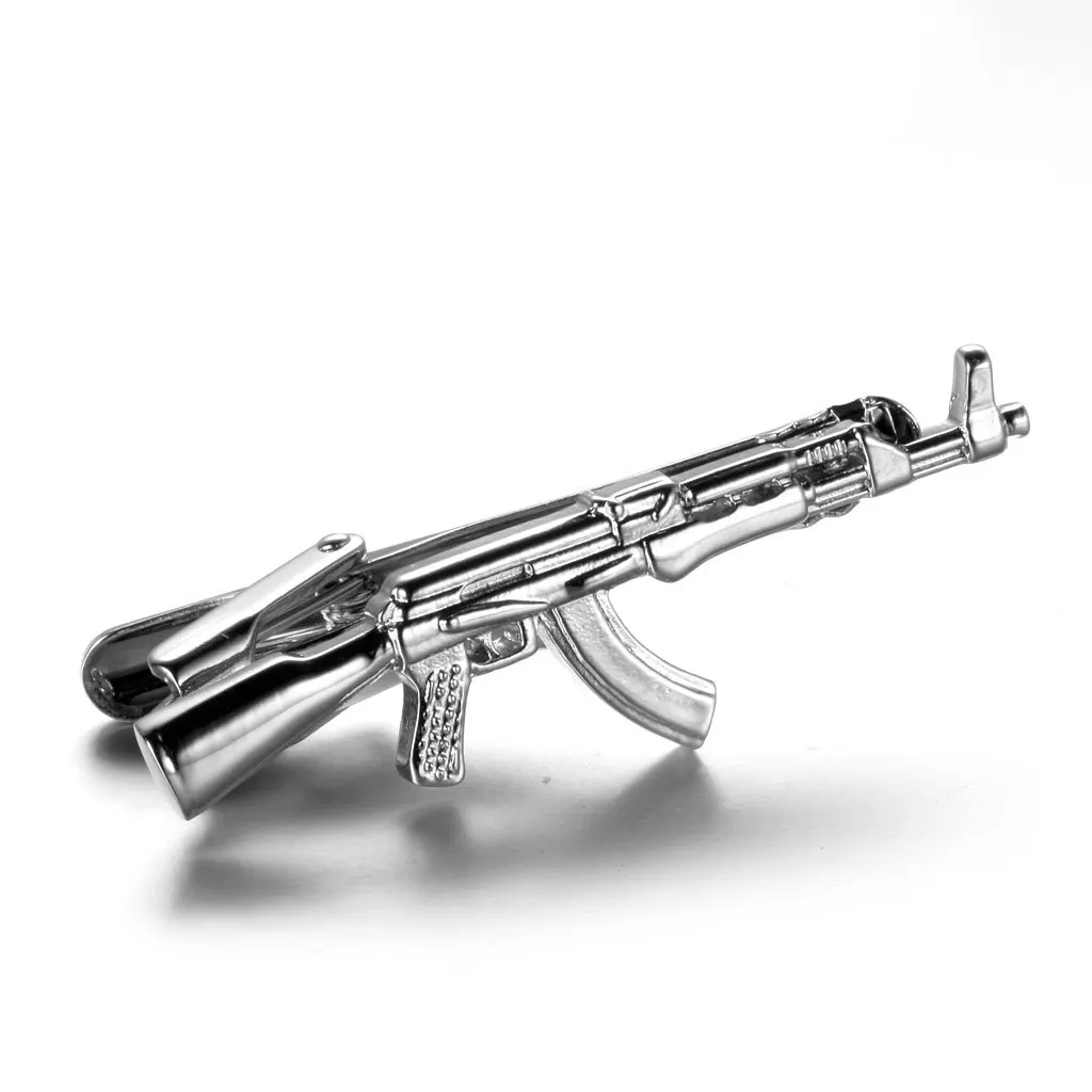 

silver and gold Men Vintage Pipe Gun Style Tie Clip for Men Commercial Necktie Bar Clips Pin High Quality