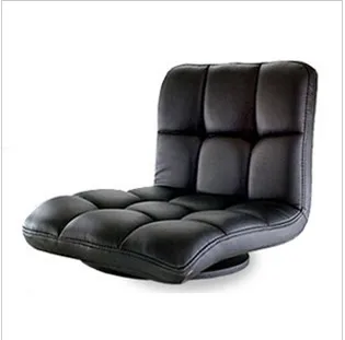 Напольное кожаное кресло с поворотом на 360 градусов, бежевый диван, мебель для гостиной, японская медитация, спинка без пальцев, стул татами заису - Цвет: Black Color