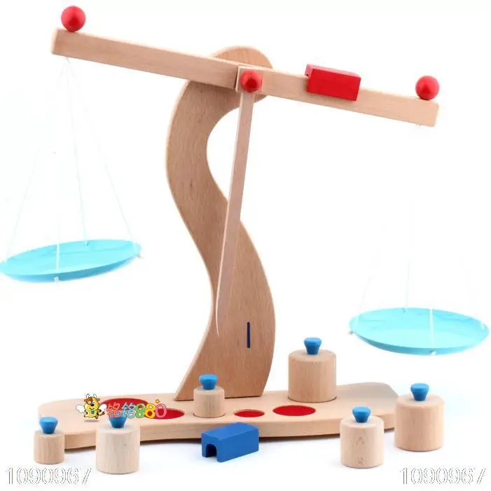 childrens wooden weighing scales