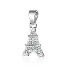 1PC 100% 925 Sterling Eiffel tower with Shiny Clear CZ Zircon Stone Dangle Charm Pendant for Women Men Necklace Jewelry Crafts 1PC 100% 925 Sterling Eiffel tower with Shiny Clear CZ Zircon Stone Dangle Charm Pendant for Women Men Necklace Jewelry Crafts