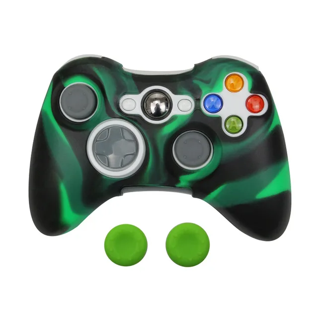 Силиконовый чехол для Xbox 360, геймпад, мягкая резина, силикон, чехол для Xbox360, аксессуары для контроллера, гелевый защитный чехол - Цвет: Camo Green
