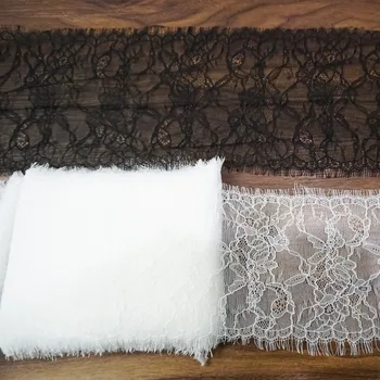 

15CM width soft touching eyelash lace Wholesale lace trim eyelash french chantilly lace trimming for wedding dress 15meters/lot!
