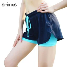 Женщины Виды Летние Шорты Выдалбливают 2 в 1 Краткое брюки для Yoga Тренировки Фитнес Пляжные Шорты Сжатия Шорты Женщин одежда