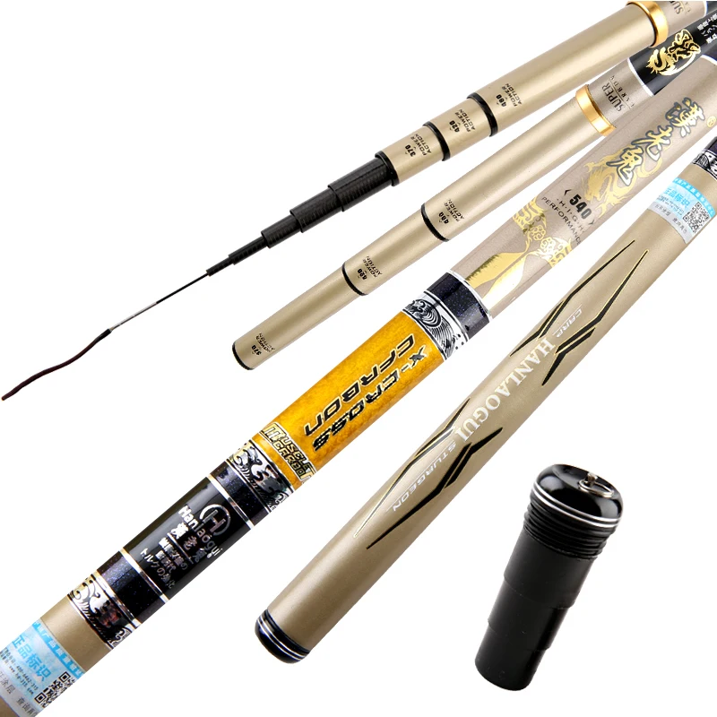 

Telescopic portable Fishing Rod Carbon Fiber Stream Fishing Rod Hard Ultralight Rod 5.4M,6.3M,7.0M Fishing 28 Tone Braided Tip