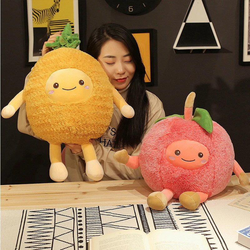 Kawaii Fuzzy Watermelon Cherry Pineapple Fruits Soft Plush Cute Toys Stuffed Dolls Pillow for baby kids children girl gifts