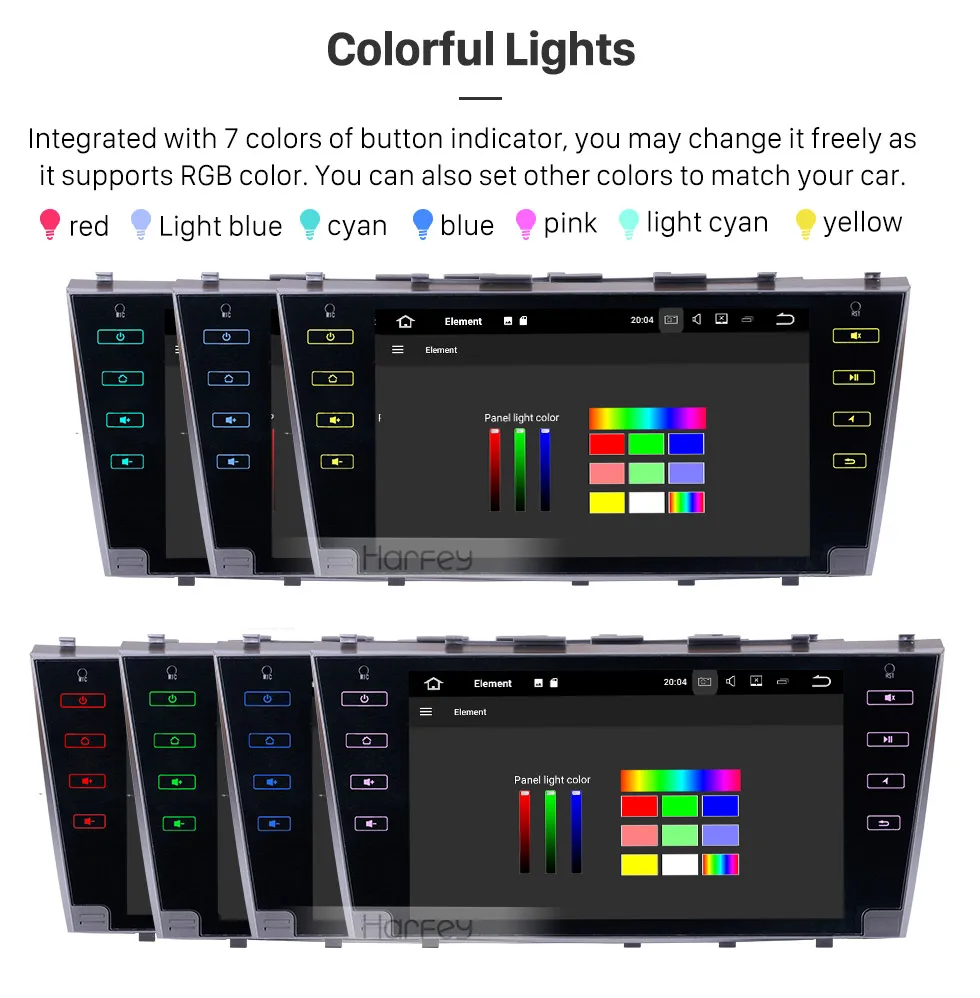 Sale Harfey Car Multimedia Player For 2007-2011 Toyota Camry Android 8.0 Car Auto Radio 8-core 1024*600 HD 9 Inch GPS Stereo Audio 17