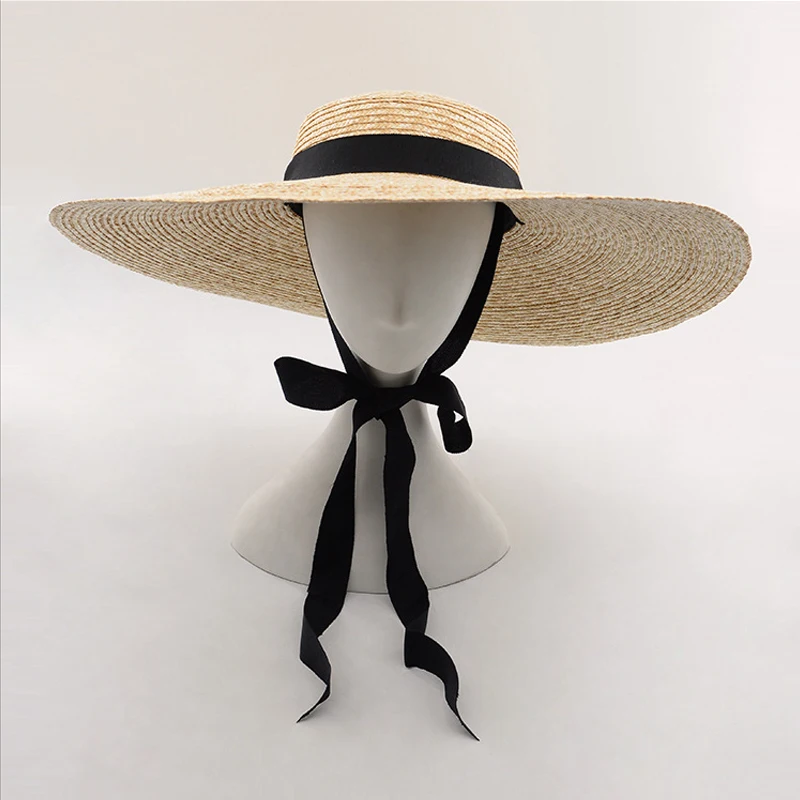 straw hat with ribbon chin tie