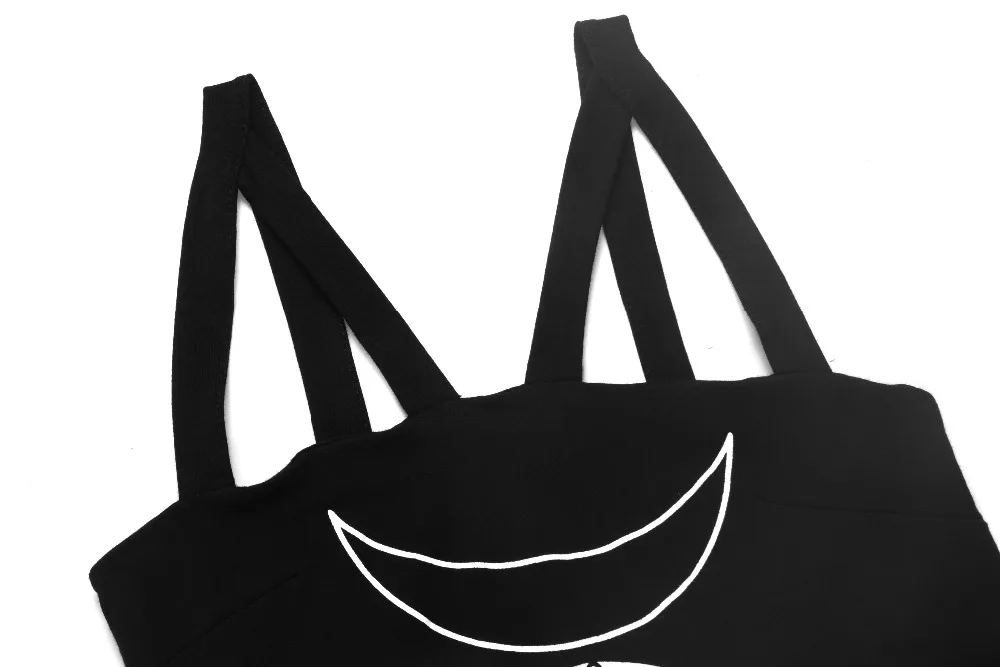 Черный хлопковый топ на бретельках в готическом стиле для девушек, с надписью, ведьма, готический символ, принт Луны, пентаграмма, открытая спина, женские сексуальные майки черного цвета