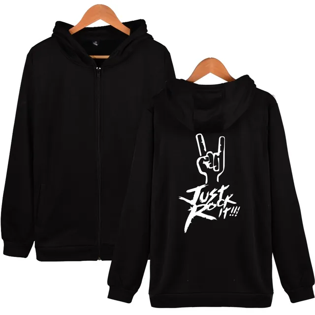 Popular Rock Band Hooded Sweatshirts Men Zipper Hoodies Print Just Rock