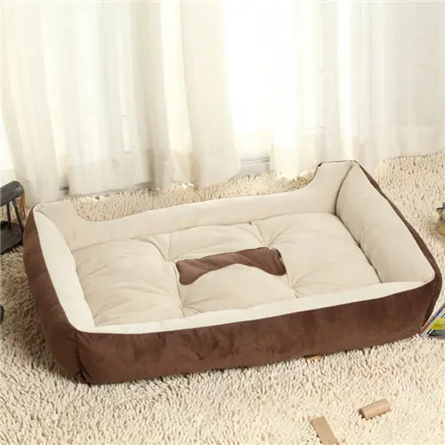 Зимние теплые щенка Большой кровать для собаки, Конура Удобная хлопковая собачка кровати для малых и средних и больших размеров, для собаки чихуахуа роскошный диван-кровать, плюс Размеры домик для кошек - Цвет: Coffee