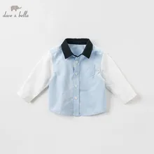 Dave Bella осень для маленьких мальчиков Модная рубашка детская одежда детские эксклюзивные кофты Высокое качество Топ DBA7786