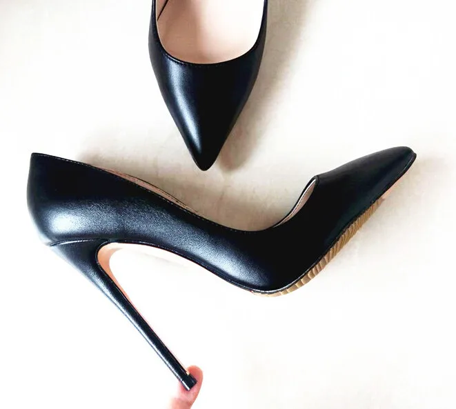 Brand Shoes Woman High Heels Women Shoes Pumps Stilettos Shoes For Women Black High Heels 12CM PU Leather Wedding Shoes B-0051