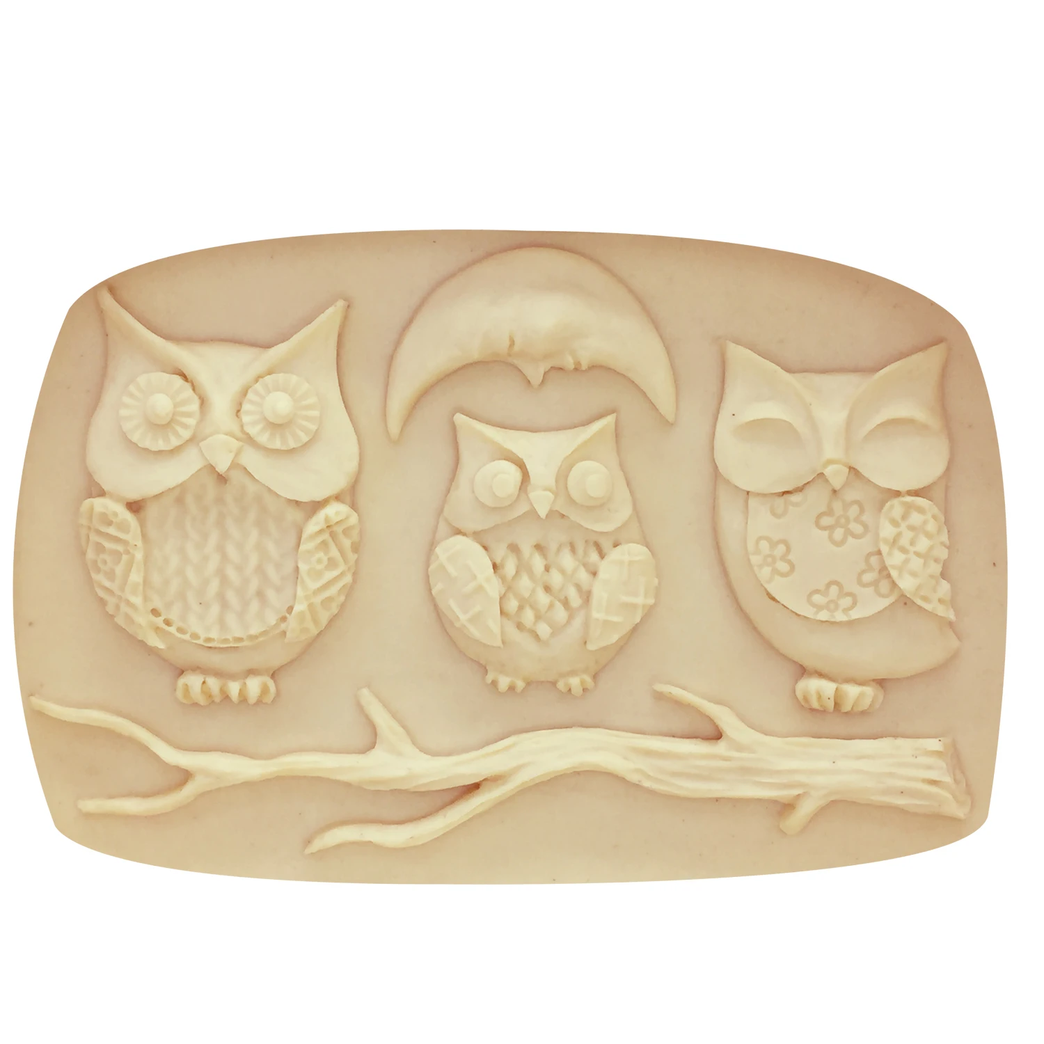 M0449 Owl Silicone Mold- Bird moon and Branch Mold Sugarcraft, Cake Decoration, Fondant, Gum Paste, Chocolate, Resin Mold