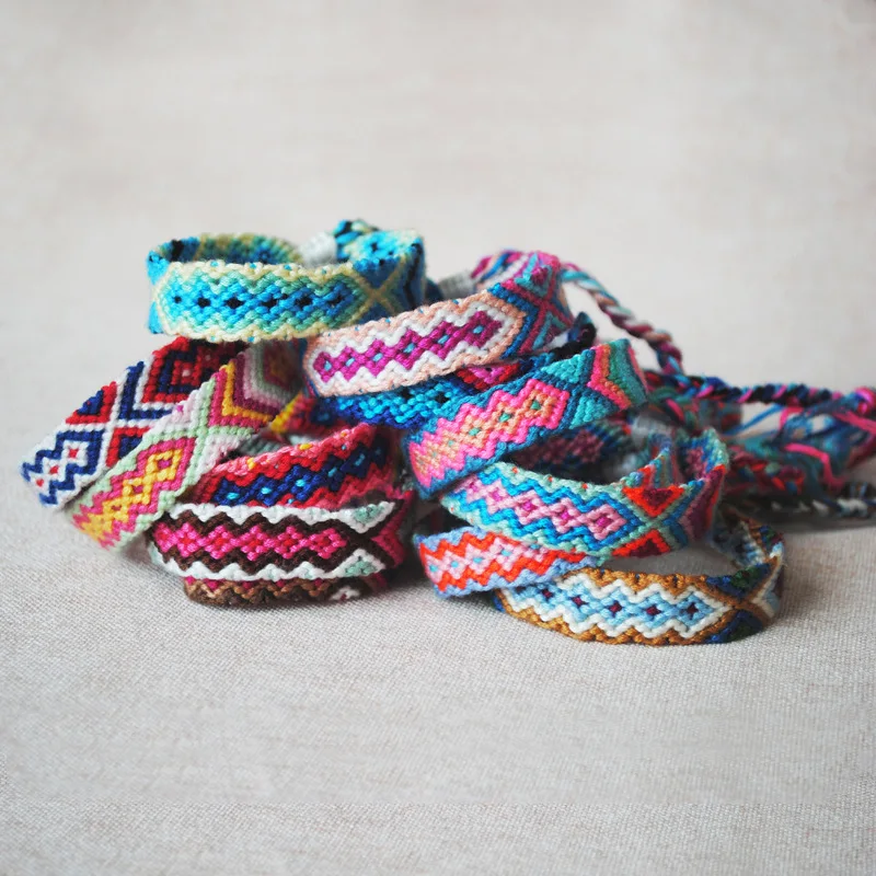 Bohemian Weave Cotton Charms Bracelet Girl Brazilian Weave Rope String Handmade Bracelets for Women Drop Shipping 4