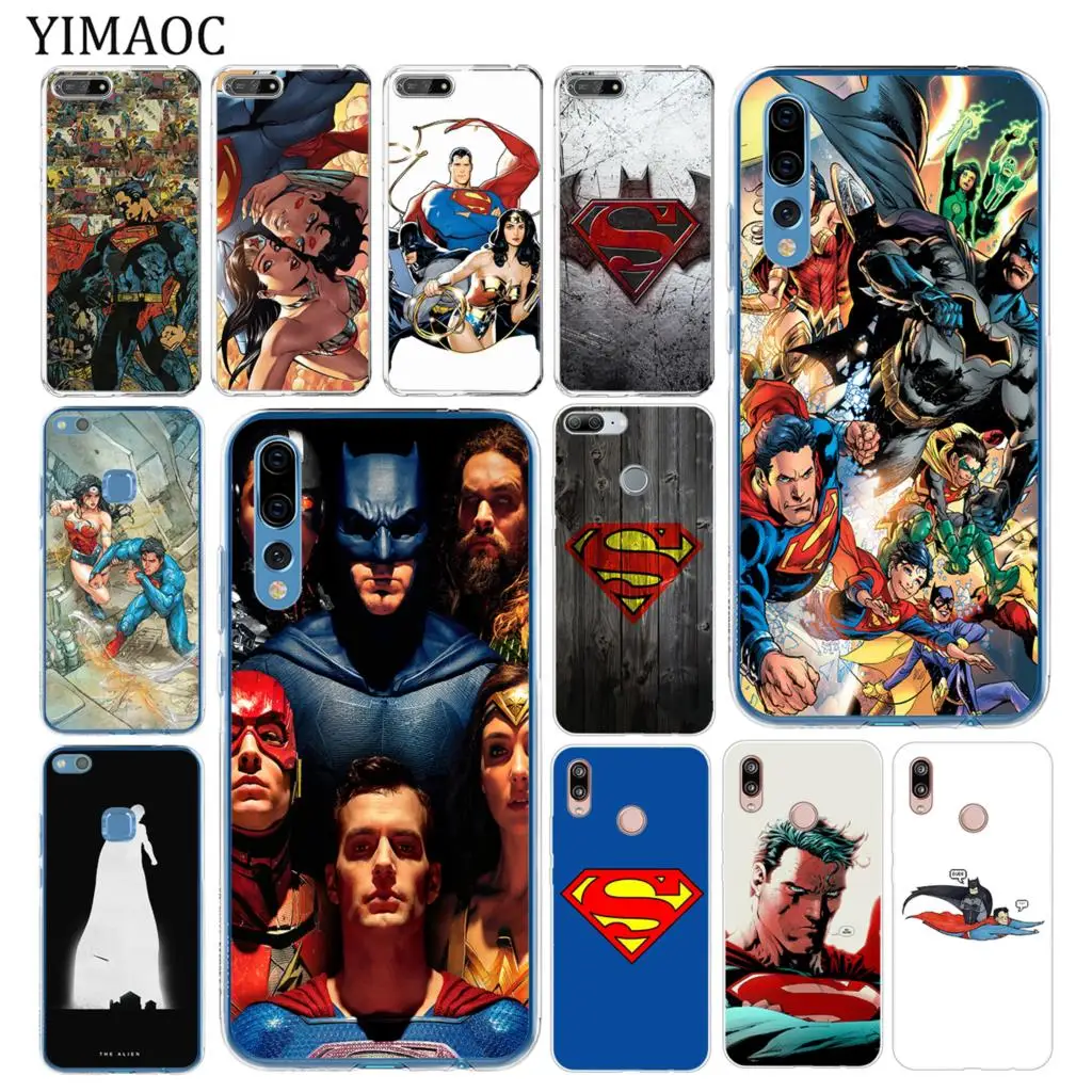 

YIMAOC Superhero Superman Soft Tpu Silicone Phone Case for Huawei P30 P20 Pro P10 P9 P8 Lite 2016 2017 P smart Z 2019 Cover