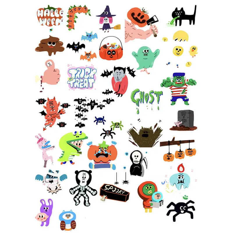 

2 pcs/lot Kawaii Halloween Doll Decoration Mohamm Planner DIY Sticker Pack Post It Notebook Agenda Toy Stickers Scrapbooking