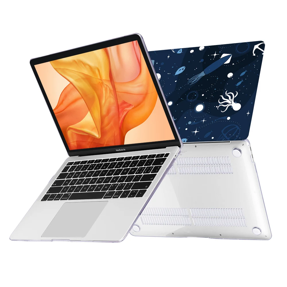 Redlai Кристалл печати Soft Touch чехол для ноутбука в виде ракушки MacBook 12 "Air Pro retina 11 13" 15 "Touch bar Новый Air 13 2018 случае A1932