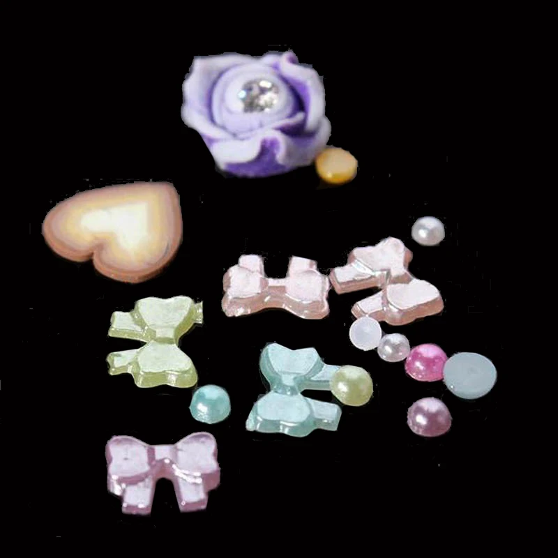 1200 шт Смешанные 3D наконечники для украшения ногтей Блестки цветок Звезда Стразы в форме сердца ломтик ногтей Инструменты Маникюр+ колесо
