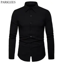 Мужской жакет плед Мужская классическая рубашка Slim Fit с длинным рукавом Camisas Hombre 2019 Весенняя новинка Повседневное удобные бизнес рубашка