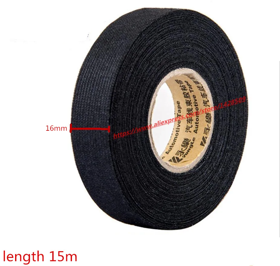 16mmx15m Universal Flannel fabric Cloth Tape automotive wiring harness Black Flannel Car Anti Rattle Self Adhesive Felt Tape-in Tape from Home Improvement ...