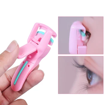 

Portable Mini Eyelash Curler Makeup Tool Beauty Clip Tweezers Eyelash 5 seconds curl with 2 Article Pad