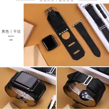 Серия 5/4/3/2/1 натуральная кожа ремешки Браслет-манжета Кожаный ремешок для наручных часов для Apple Watch 38 мм, 42 мм, 40 мм 44 мм