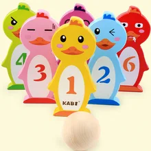 Дети мультфильм животное забавная игра в боулинг Интеллектуальный родитель-ребенок Взаимодействие просветляющие классические деревянные домашние игры