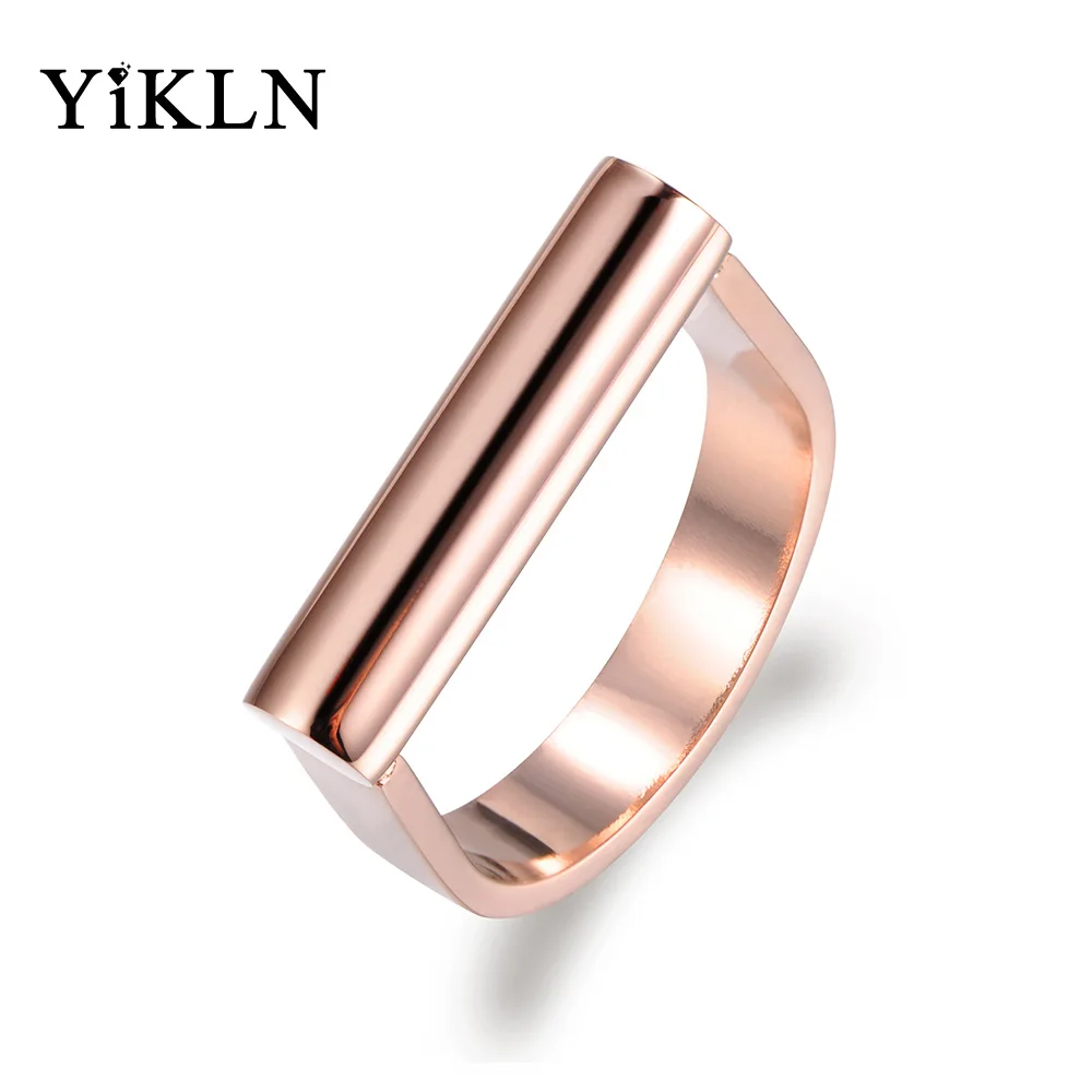 

YiKLN Love Design Classic Ring Simple Titanium Stainless Steel Engagement Wedding Rings For Women Gold Color Jewelry YR17042