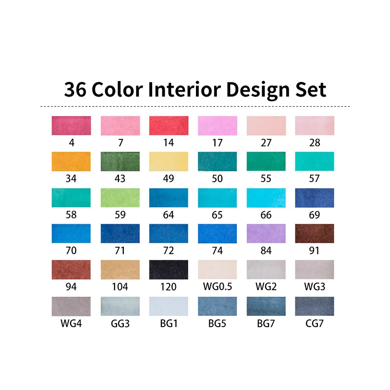 STA 36/48/60/72 Цвет набор маркеров для живописи двойной головкой на спиртовой основе Эскиз маркер для белой доски для художника анимации с чертежной конструкцией ручка поставок - Цвет: 36 Interior Set