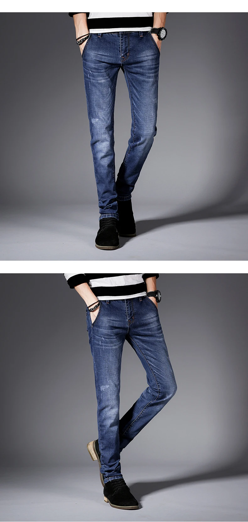 KSTUN Jeans Men Clothes 2020 Autumn Business Casual Pants Slim Fit Elasticity Dark Blue Classic