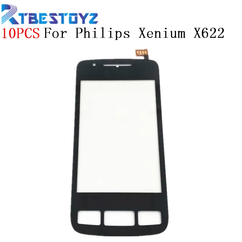 

RTBESTOYZ 10PCS/Lot Black Sensor Replacement Parts For Philips Xenium X622 Touch Screen Digitizer Panel X622 3.2Inch