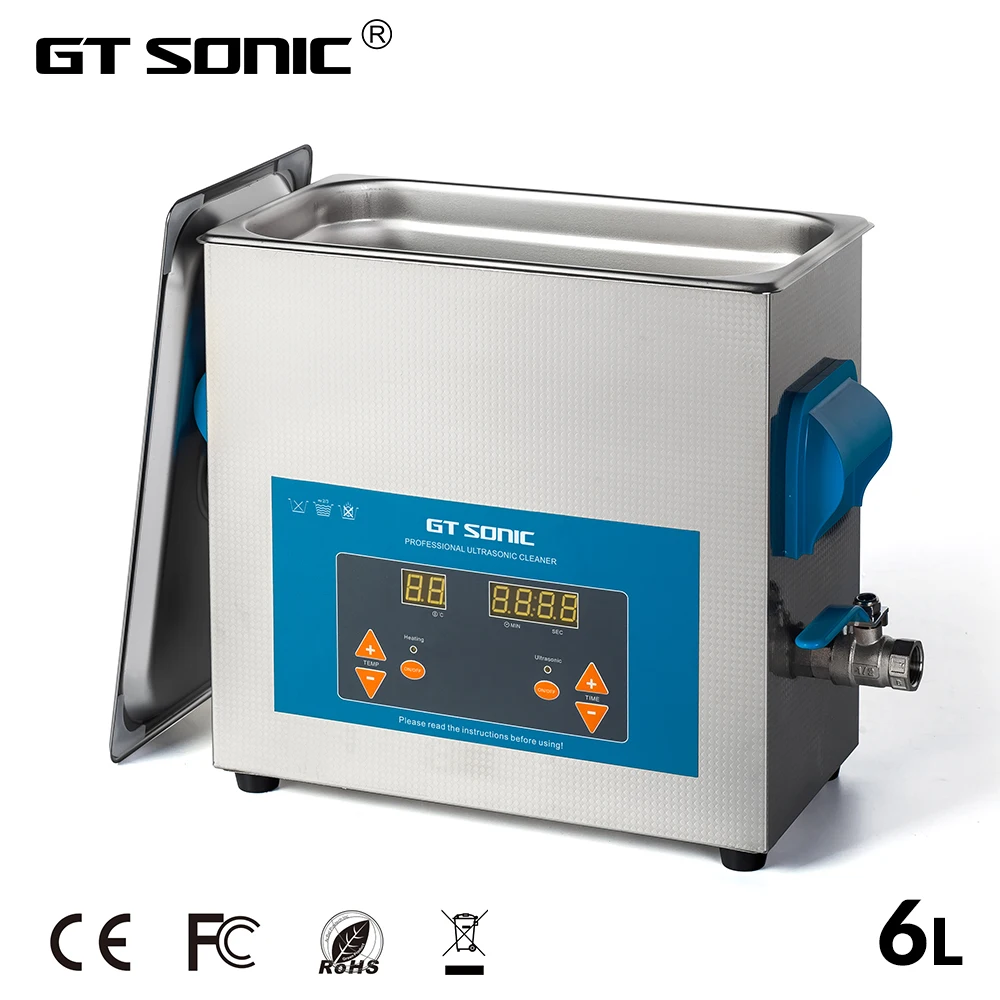 GTSONIC цифровой ультразвуковой очистки Ванна 6L 40 кГц 150 W металлическая корзина