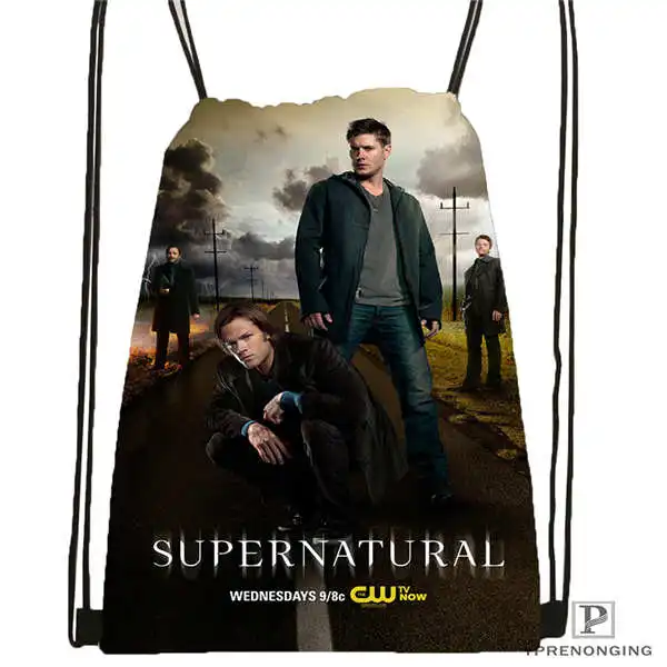 Custom supernatural_сезонная походная сумка на шнурке милый рюкзак для детей(черная спинка) 31x40 см#2018611-2(12