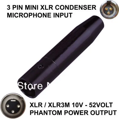 TA3F 3 PIN Mini XLR Мужской Конденсаторный Микрофон XLR/XLR 3-контактный Мужской PHANTOM адаптер адаптера питания