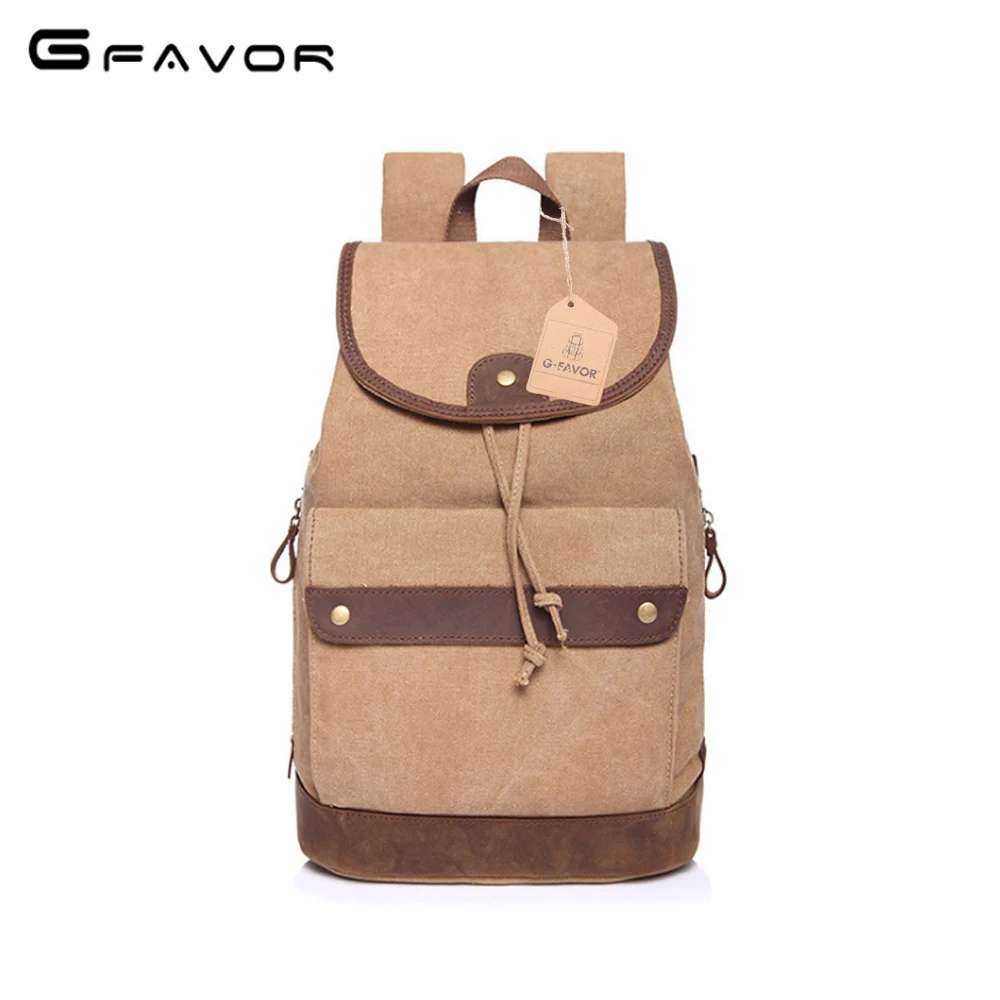 

Retro Unisex Canvas Bag Big-capacity Khaki/Blue/Gray Backpack Fashion Multi-function Travel Knapsack Trend Student Schoolbag