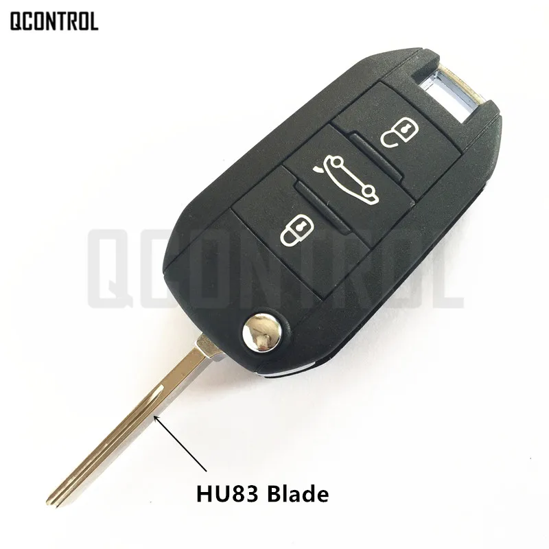 QCONTROL Автомобильный Дистанционный ключ для peugeot 208 2008 301 308 508 Hella 434MHz HU83 или VA2 Blade