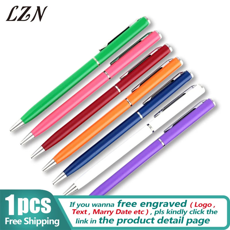 Mini Pocket Size Ballpoint Pen Metal Rotating Small Portable Oil Pen Black Blue