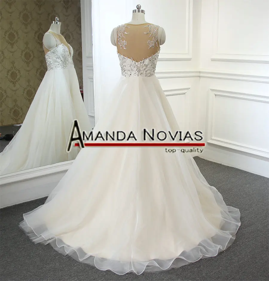 2019 реальные Аманда Novias эротическое С Бисером Топ линия свадебное платье vestido de noiva