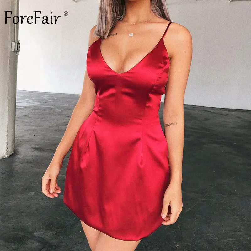 Forefair Mini Dress Sexy Club Wear Spaghetti Strap  (16)