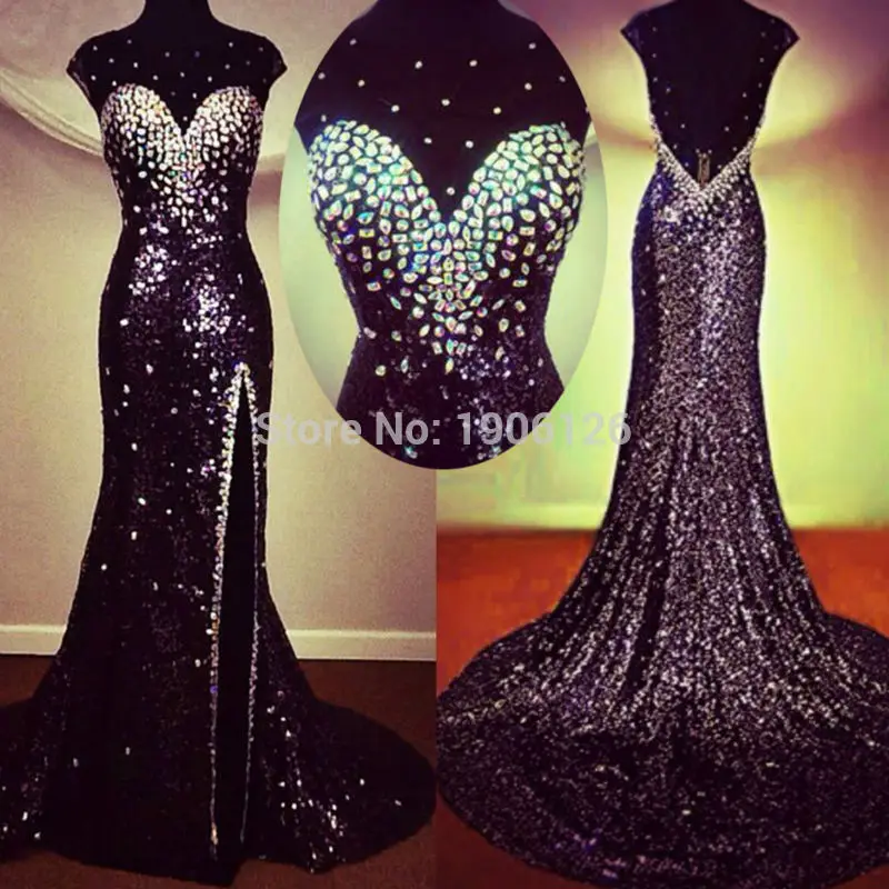 black gown with side split