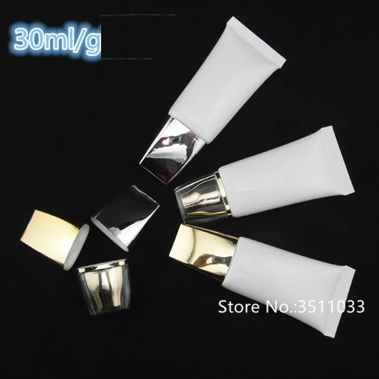 50PCS 30ml 30g White Cosmetic Soft Tube BB Container Hand